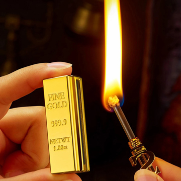 Lighter in the form of a gold ingot